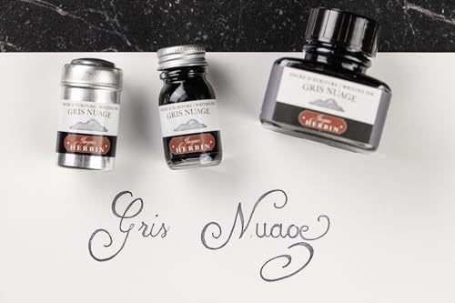 J. Herbin Fountain Pen Ink - 1 tin of 6 cartridges - Gris Nuage - color: Cloud Gray, size: 1 fl oz