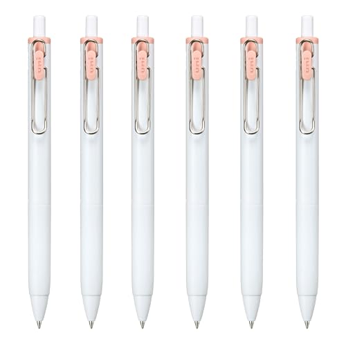 Uni-Ball one Retractable Gel Pens, Medium Point (0.7mm),Peach Canele Ink, 6 Pens - color: Peach Canele, style: Medium