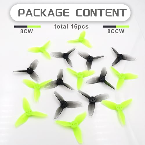 RC Propeller Gemfan 2023 2 Inch 3-Blade Propeller for RC FPV(Gray, Green) - color: Gray + Green