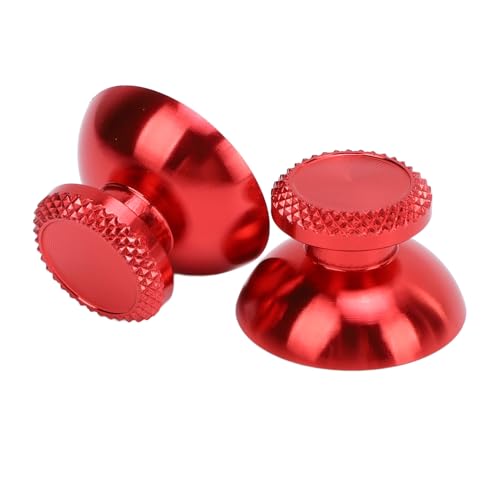 Pomya Thumbsticks for Controller, 2Pcs Metal Thumb Grip Replacement for Handheld Game Console, Aluminum Alloy Analog Thumb Sticks Accessories (Red) - color: Red