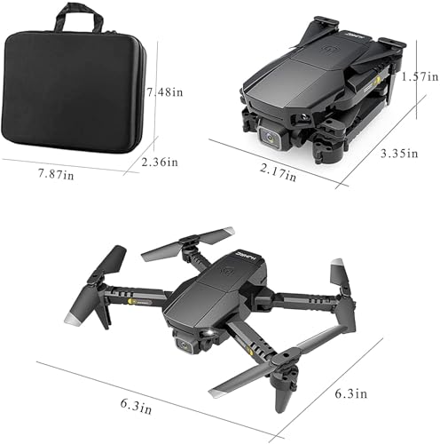 Drones with Camera for Adults, Drone with HD Dual Cameras, App WiFi FPV Live Video, 3D Flip, Optical Flow Positioning, Headless Mode, 2.4Ghz Foldable RC Quadcopter for Beginner and Adults