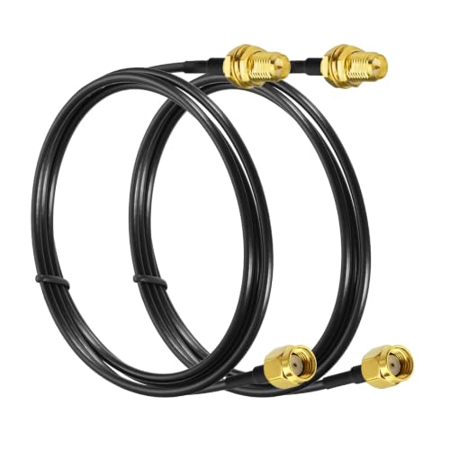 Superbat RP-SMA Cable 3ft 2pcs RG174 Male to Female WiFi Antenna Cable - size: 3ft