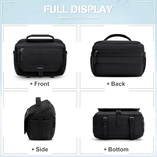 RAINSMORE Camera Bag, Small Camera Sling Bag Waterproof Camera Case, Black - color: Black