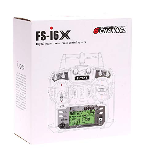 Flysky FS-i6X 2.4GHz 10CH AFHDS 2A RC Transmitter with FS-iA6B Receiver for RC Drone Airplane Helicopter
