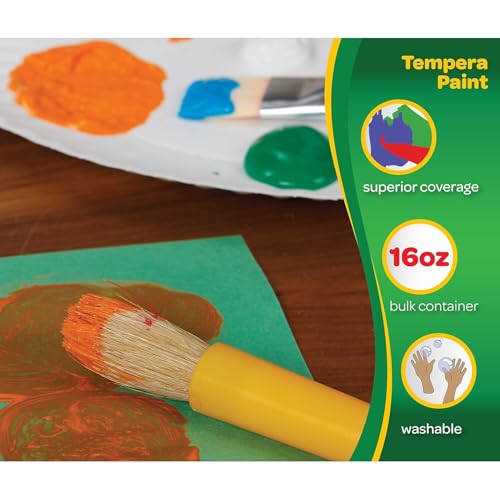 Crayola Premier Tempera Paint For Kids - Black (16oz), Kids Classroom Supplies, Great For Arts & Crafts, Non Toxic, Easy Squeeze Bottle - color: Black