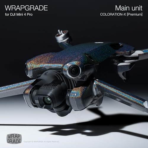 WRAPGRADE Skin Stickers Compatible with DJI Mini 4 Pro | Full Wrap (Coloration-X) - color: Coloration-X