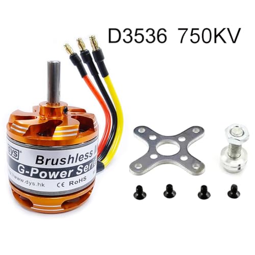 DYS D3536 750KV 5.0mm Brushless Outrunner Motor 2-4S for Multicopter RC Aircraft Fixed-Wing UAV (D3536 750KV) - color: D3536 750kv