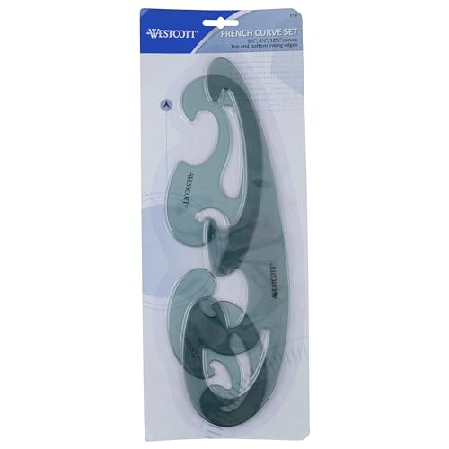 Westcott French Curve Set, 3 Pieces, Clear (KT-8)