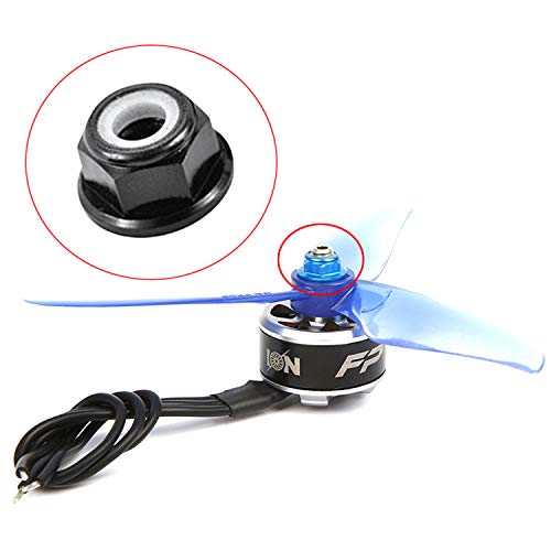 DGZZI M5 Aluminum Locknut 8PCS Black M5 Aluminum Nuts Flange Nylon Lock Nut for RC Drone FPV Parts - size: Black