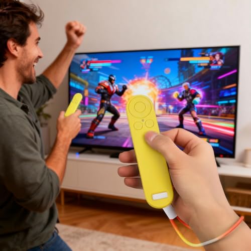Silicon Cover for Nex Playground Game System Remote, Anti-Slip Shockproof Sleeve with 4 Pillars for Secure Placement, Dust & Water Resistant Protective Case with Lanyard - Yellow - style: Yellow Silicon Cover