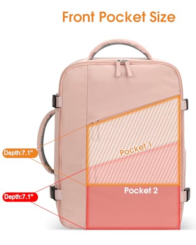 Capolo Travel Laptop Backpack Women Men Personal Item Weekender Travel Bag - color: Pink, size: Small