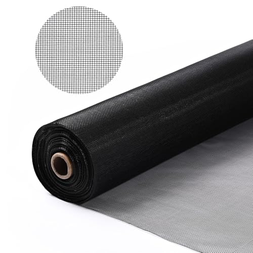 59 in x 100 ft Fiberglass Window Screen Mesh, Window Screen Replacement, Screen Door Mesh, Screen Mesh Roll, Porch Screens for Patios Outside Outdoor, Heavy Duty Window Screens for House Windows - size: 59 in x 100 ft