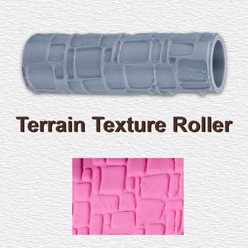 Topography Texture Roller Large Brick Clay Texture Rollers Irregular Square DIY Embossing Pottery Decortive Tool for Pathfinder, PRG, Miniatures, Tabletop Board Game Topography Accessory - style: Irregular square pattern