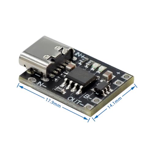 5pcs TP4057 1A 3.7V Lithium Battery Charging Board, TP4057 Charging Module with Protection Type-C USB C Li-ion Battery Charging Board Over TP4056(TP4056 Upgraded)
