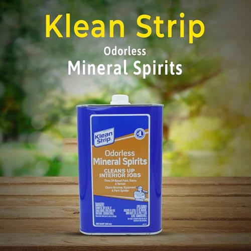 Premium Odorless Mineral Spirits Klean Strip Low Odor Mineral Spirit for Thinning Oil-Based Paints, Cleaning & Degreasing with Protective Omni Depot Gloves 1 Quart