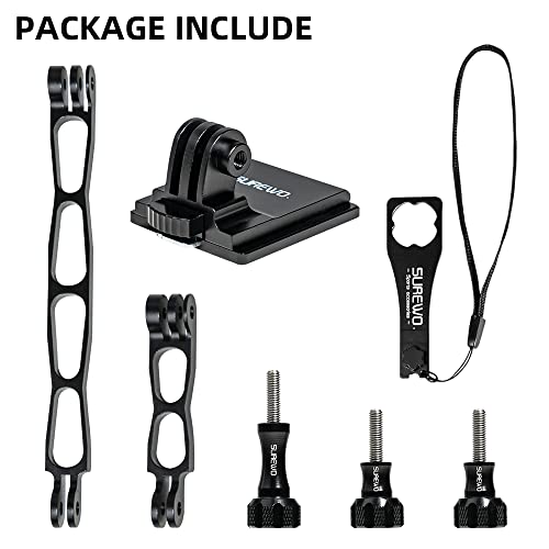 Aluminum NVG Helmet Mount Compatible with Go pro Hero 13 Black,GoPro Hero 12/11/10/9/8/7/(2018)/6/5 Black,DJI Osmo Action 6/5 pro/4/3/2 and Most Action Cameras(NVG+Extension Arm Set) - color: NVG+Extension Arm Set