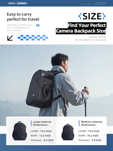 llano 10L Small Camera Backpack for DSLR/SLR/Mirrorless,Photography Bag - size: 10L