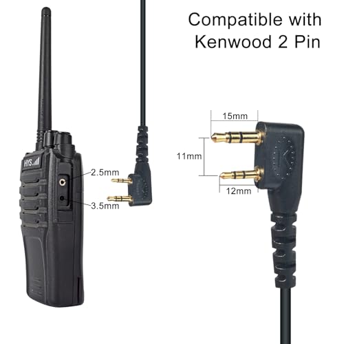 2pin D-Shape Walkie Talkie Surveillance Earpiece with PTT Microphone