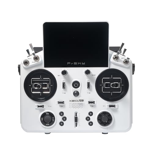 FrSky X20RS Dual-Band Transmitter with CNC Hall Gimbals, Metal Trims, 800×480 Touchscreen, Adjustable Sliders, Haptic Feedback – ETHOS Radio for Professional RC Pilots(Porcelain White) - color: Porcelain White