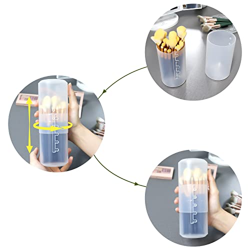 OCHEAL Makeup Brush Holders, 6 Pack of Make up Brushes Organizer Travel Case Retractable Plastic Travel Makeup Brush Holder For Vanity Makeup Artist Brushes Storage Cup - color: Plastic Clear-6pcs