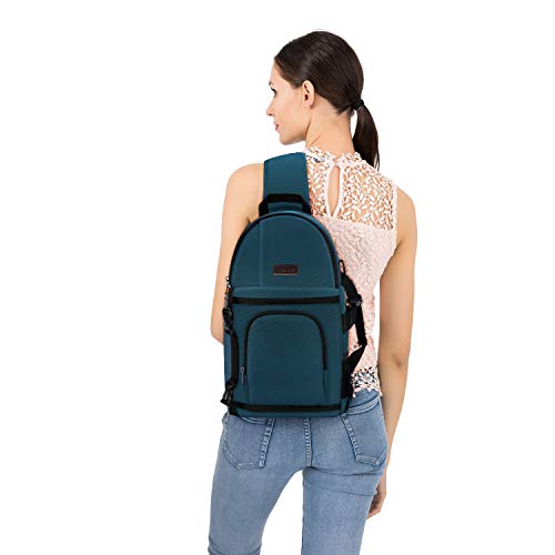 MOSISO Camera Sling Bag, Photography Shoulder Bag Compact Camera Backpack - color: Deep Teal