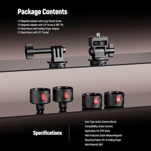 NEEWER Magnetic Action Camera Mount Kit, GP-24 - style: GP-24
