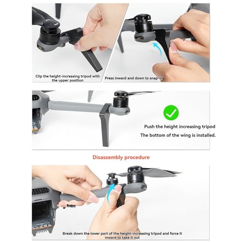 Landing Gear for DJI Mavic 4 Pro, 59mm Height Extension Stand Tripod Landing Legs Compatible with DJI Mavic 4 / Mavic 4 Pro Drone (1 Pair, Black)