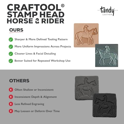 Tandy Leather Craftool 3-D Stamp Head Horse and Rider - Precision Crafted