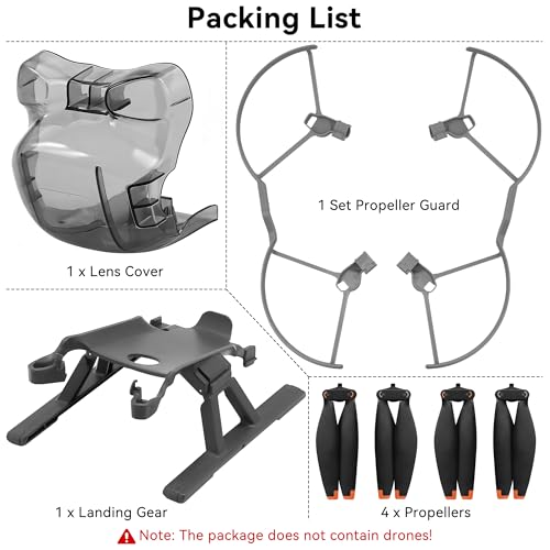 Mini 5 Pro Propeller Guard - 4 Pcs Accessories Set with Blades Landing Gear Foldable Extension Legs Lens Cover Gimbal Protector for DJI Mini 5 Pro Drone