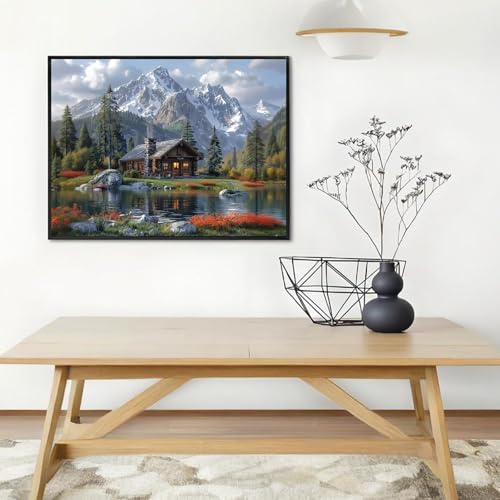 Shouruihua Square Diamond Art Kits, Mountain Diamond Painting Kit for Adult - color: Natural Scenery