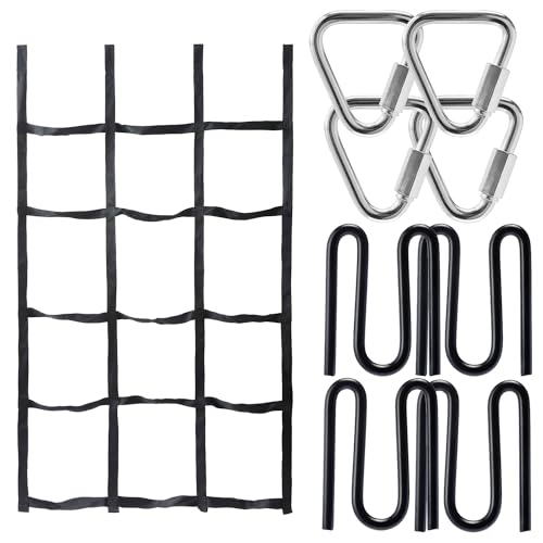 Climbing Net for Monkey Line, Gorilla Line, and Ninja Warrior Obstacle Courses, Durable Expansion Kit with Buckles and Carabiners, Easy Installation for Safe and Versatile Training
