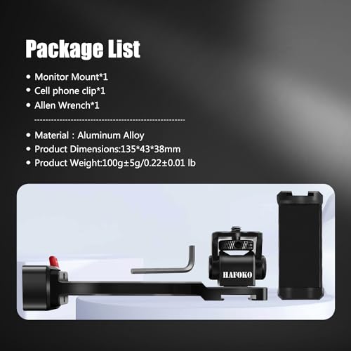 Metal Monitor Handle Phone Holder Compatible for DJI RS5-RS Stabilizer