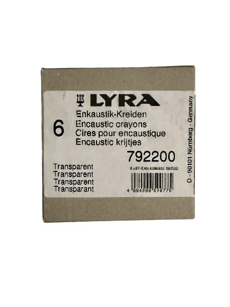 AT Surgical LYRA Encaustic Wax Color Sticks for Professional Encaustic Art (Set of 6), Handcrafted in Germany - color: Transparent