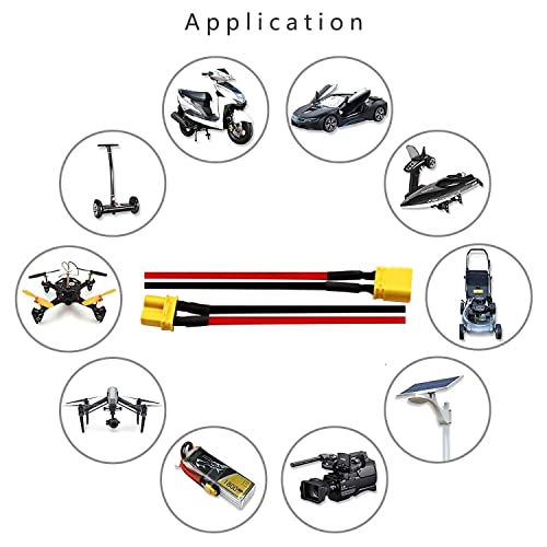 4Pairs XT30U Male Female Connectors 18AWG 4inch Wire with Sheath - color: Xt30u Cable