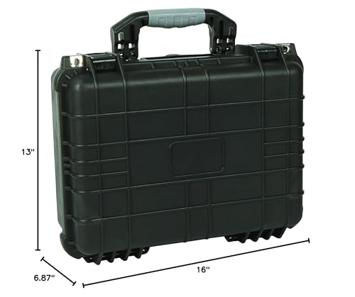 Strongway 16in. Plastic Waterproof Storage Case With Foam, Ammo Box, Fit Use of Drones, Camera, Equipments, Pistols - color: Black