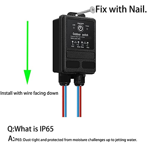 Wireless Remote Control Switch DC12V-72V 30A Relay Remote Switch - style: DC 12V Wireless Remote Switch 4900 Ft