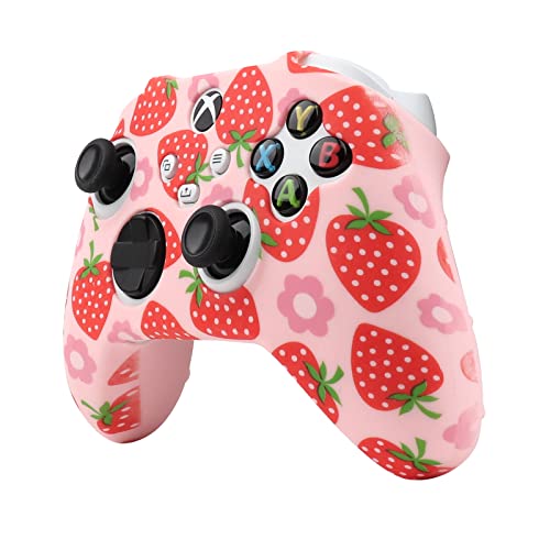 RALAN Controller Skin for Xbox Series, Anti-Slip Silicone Controller Cover Protector Case Compatible for Xbox Series Wireless/Wired Gamepad Joystick with 2 Cute Thumb Grips Caps - color: Pink