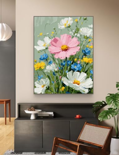 ZRIZQ Flowers Paint by Numbers Kit for Adults Beginner,Wildflowers,16x20 - color: 16"X20"Rolled Canvas - Flowers