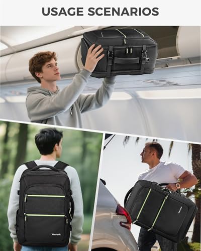 Vancropak 18x14x8 Inches Travel Backpack, Spirit Airlines Personal Item Bag - color: Black