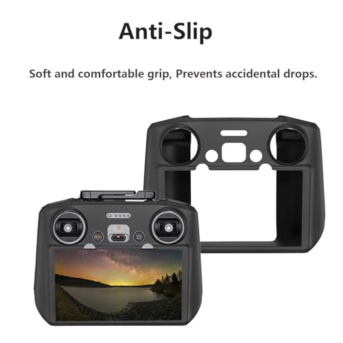 Air 3S Silicone Protective Cover Case for DJI RC 2, Durable Sleeve Compatible for DJI Mini 4 Pro, Air 3, Neo, and Flip Fly More Combo Controller Accessories (Black)