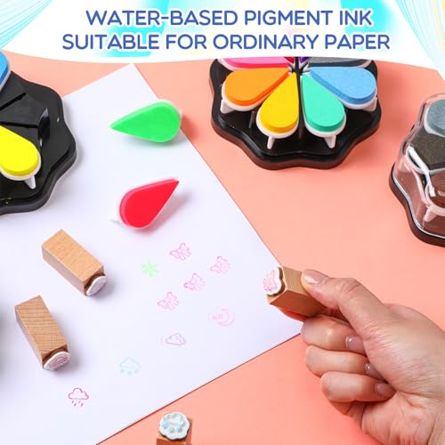 Jetec 6 Pack Petal Stamp Ink Pads for DIY Stamping, Classic 48 Colors - color: Classic 48 Colors
