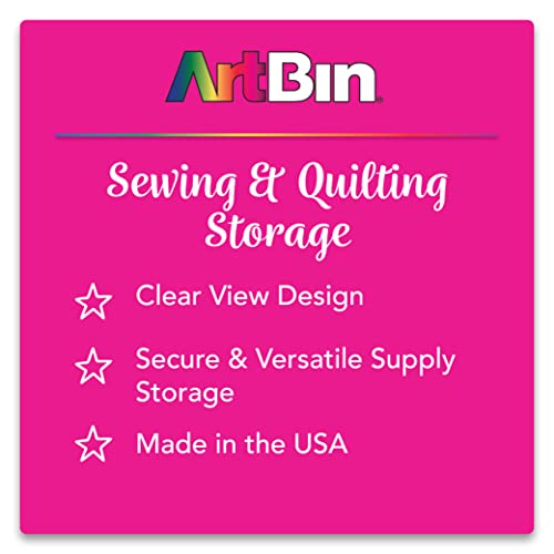 ArtBin Sew-Lutions Slim Line Magnetic Craft Box, Translucent Raspberry - size: Small - Single Pack, style: Slim Line Magnetic Box