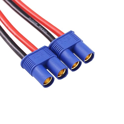 1pc EC8 Male to EC8 Female Connector Adapter Wire with 10awg 12inch/30cm RC Extension Cable Lead for RC Airplane Battery Charger(E151-1)