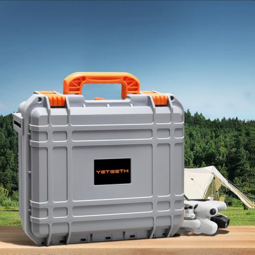 Hard Case for DJI Mini 3 Pro: with Custom Foam for DJI Mini 3/4 Pro Drone - color: Gray & Orange
