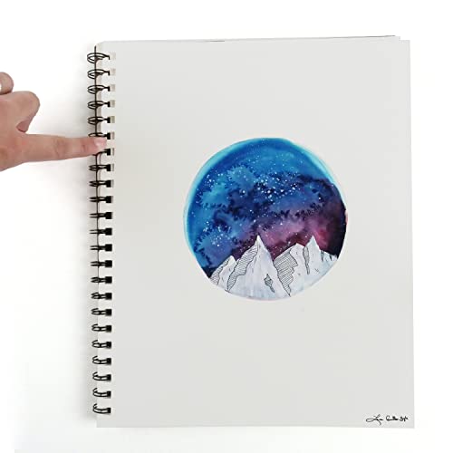 Grumbacher 5.5" x 8.5" Mixed Media Paper Pad with in & Out Pages, 98 lb. / 160 GSM, Side Wire Bound, 60 White Sheets/Pad, 1 Each - size: 5.5 x 8.5 Inches, style: 60 Sheets, Side Wire Bound