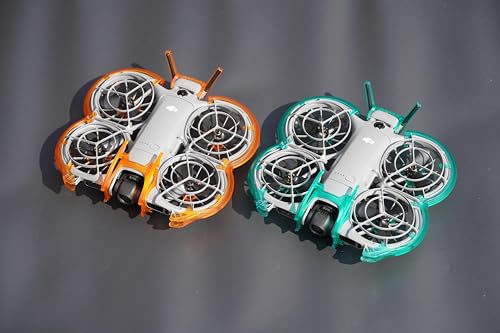 Neo 2 Drone Protection Accessories Kit, PC Injection Molded (Not 3D Printed) Lightweight Flexible High-Strength Set, Propeller Guards, Gimbal Bumper, Tail Wing & Landing Gear for DJI Neo 2 (Glacier Cyan, 1 Set) - color: Glacier Cyan