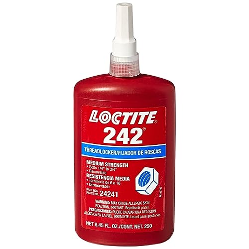Loctite 24241 Blue 242 Medium Strength Threadlocker, 250 mL Bottle
