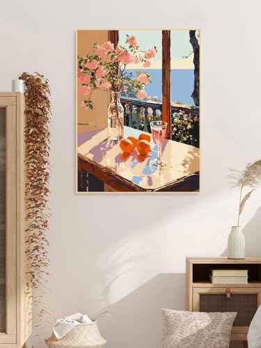 ZRIZQ Paint by Numbers Kit for Adults Beginner,Flowers Landscape,16x20 - color: 16"X20"Rolled Canvas-Flowers 6
