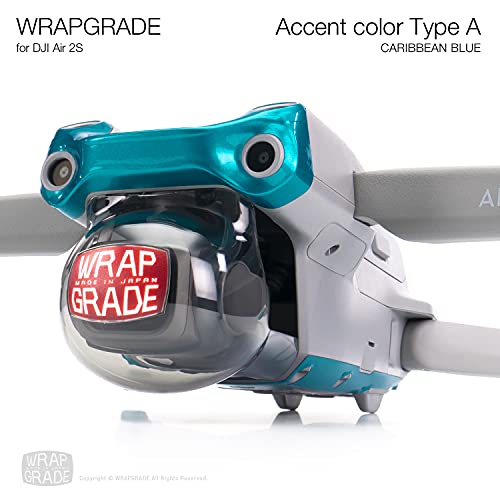 Wrapgrade Skin Compatible with DJI Air 2S | Accent Color A (Caribbean Blue) - color: CARIBBEAN BLUE