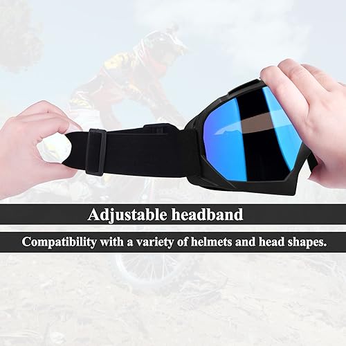 Dirt Bike Goggles for Adult Motorcycle Motocross ATV Off-Road Goggles - color: Pink Flower Frame+black Frame (Color Lens)